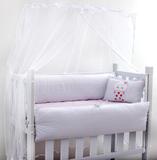 Kit Mini Berço Chuva De Amor Rosa 7 Peças - Brubrelel
