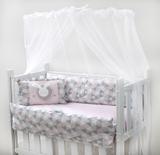 Kit Mini Berço Encanto Coelhinho Rosa 7 Peças - Brubrelel
