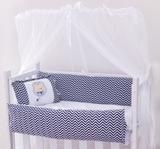 Kit Mini Berço Encanto Urso Marinheiro Marinho 7 Peças - Brubrelel
