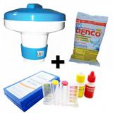 Kit Mini Flutuador + 1 Pastilha de Cloro 200g + Prova de Ph e Cloro Genco