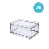 Kit Mini Organizador 11x7,3x5,5 cm Mod 2 Peças Cristal - Coza - Brinox