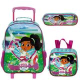 Kit Mochila com Rodinhas Nella Heroíca com Lancheira e Estojo - Xeryus