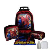 Kit Mochila Homem Aranha Infantil Masculina Rodinhas Lancheira - Outras marcas