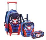 Kit Mochila Rodinhas Infantil Masculino Dark Spider Seanite