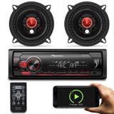 Kit MP3 Player Pioneer MVH-S118UI Interface Android iOS Spotify + Alto Falante Bomber 5" 100W RMS - Prime