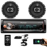Kit MP3 Player Pioneer MVH-X300BR 1 Din BT Android iOS Mixtrax + Alto Falante Pioneer 6" 120W RMS - Prime