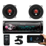 Kit MP3 Player Pioneer MVHX700BR Bluetooth Android iOS Spotify + Alto Falante Bomber 5" 100W RMS - Prime
