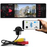 Kit MP5 Player Automotivo Shutt Los Angeles 4 Pol Bluetooth USB MP3 MP4 + Câmera Ré Colorida Preta
