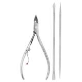 Kit MUNDIAL Inox Alicate Cutícula + Palito + Espátula - 778/EP