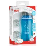 Kit My First Nuk Com 2 Bicos e 1 Mamadeira de 300ml Azul