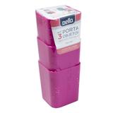 Kit Organização Com 3 Porta Objetos Rosa - Dello
