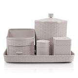 Kit Organizador Com Tampa 5 Pçs Jacki Design Branco AHX18682