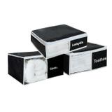 Kit Organizador de Guarda Roupa 3 Peças Preto - Vb home