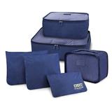 Kit organizador de malas 6 em 1 para viagem necessarie porta roupas com zíper prático jacki design a