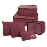 Kit Organizador de Malas 6 Peças - Marsala - Jacki Design