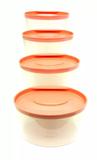 Kit Organizadores Vasilha Oval Alto 4 Peças Top Line Salmão