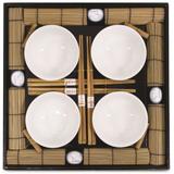 Kit Oriental Sushi 16 peças Hashi Bowl Esteira Kyoto Yoi