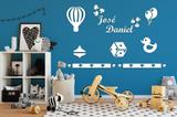 Kit Painel de Parede Brinquedos em MDF Branco - 09 - Madre decor
