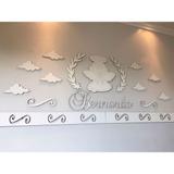 Kit Painel de Parede Completo Anjo Personalizado MDF BRANCO Decoração Quarto do Bebê - Fabricação própria