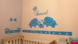 Kit Painel de Parede Completo Elefantinhos Personalizado Decoração Quarto do Bebê - Fabricação própria