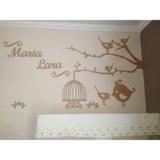 Kit Painel de Parede Passarinhos Completo MDF CRU - Fabricação própria