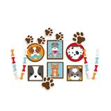 Kit Painel Desconstruido Cachorrinhos 192X92Cm Dec. Festa - Cromus