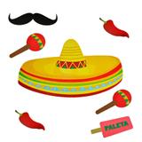 Kit Painel Enfeite para Decoração Sombrero Festa Mexicana Paper Fest - Festabox