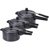 Kit panela de pressão 3 peças 3, 4,5 e 7 litros Craquelada - Asj