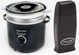 Kit Panela Depilação Termocera 900g Com Refil Preta + Aquecedor de Cera Roll-on Preto - Mega bell
