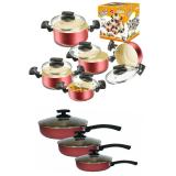 Kit Panela e Frigideira Antiaderente Grossa 8 Peças Remaza