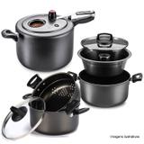 Kit Panela Pressão Grafite 10l, Pudim e Cozivapor Grafite - Mta