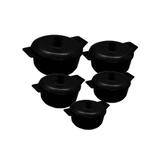 Kit Panelas Plus em Alumínio Fundido 5 Peças Preto - Aluminios j.r