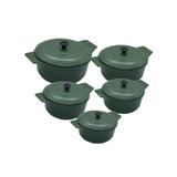Kit Panelas Plus em Alumínio Fundido 5 Peças Verde - Aluminios j.r