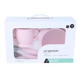 Kit para Alimentação Silicone Rosa com 3 Peças - A/BABY