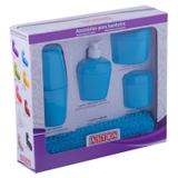 Kit para Bancada de Banheiro com Tapete 5 Peças Astra Blueberry