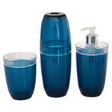 Kit para bancada de Lavabo Linha Valência Azul Conjunto com 3 peças - Fabrica de utilidades