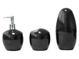 Kit para Banheiro 3 Peças Fumê e Inox Coza - Spoom 99190/4449