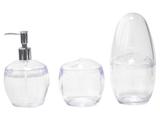 Kit para Banheiro 3 Peças Incolor e Inox Coza - Spoom 99190/4009