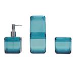 Kit para Banheiro 3 Peças Verde e Inox Coza - Cube 99216/4129