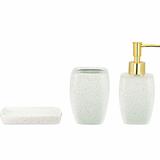 Kit para Banheiro Branco em cerâmica 3 Pçs Mart Collection