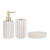 Kit para banheiro branco em ceramica 3 peças - Mart