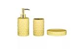 Kit para banheiro dourado em ceramica 3 peças - Mart