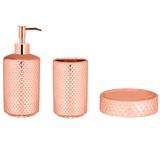 Kit Para Banheiro em Cerâmica Rose Gold 3 Peças - Mart