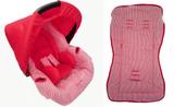 Kit para Bebe Conforto com Acolchoado e Capa de Carrinnho Listra Vermelha - Alan pierre baby