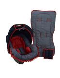 Kit para Bebe Conforto com Acolchoado e Capa de Carrinnho Poa Marinho com Vermelho - Alan pierre baby