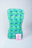Kit para Bebe Conforto com Acolchoado e Capa de Carrinnho Poa Marrom com Azul - Alan pierre baby