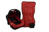 Kit para Bebe Conforto com Acolchoado e Capa de Carrinnho Vermelho Bola Preta - Alan pierre baby