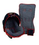 Kit para Bebe Conforto e Capa de Carrinnho Poa Marinho com Vermelho - Alan pierre baby
