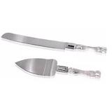 Kit Para Bolo Torta 2 Peças Faca Espátula Acrílico Casita