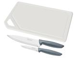 Kit para carnes e legumes 3 peças cinza sortidos dde utensilios para uso domestico tramontina